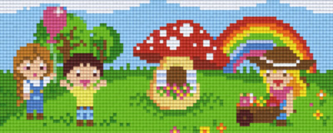 Kindergarten Children Two [2] Baseplate PixelHobby Mini-mosaic Art Kits image 0